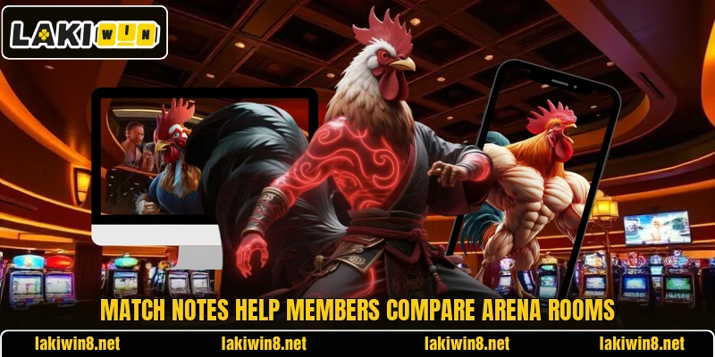 Match notes help members compare arena rooms