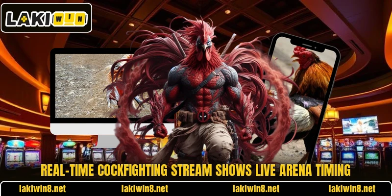Real-time cockfighting stream shows live arena timing