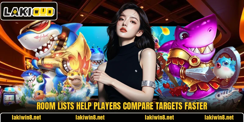 Room lists help players compare targets faster Room lists help players compare targets faster