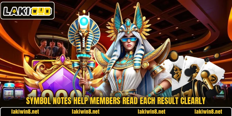 Symbol notes help members read each result clearly Symbol notes help members read each result clearly