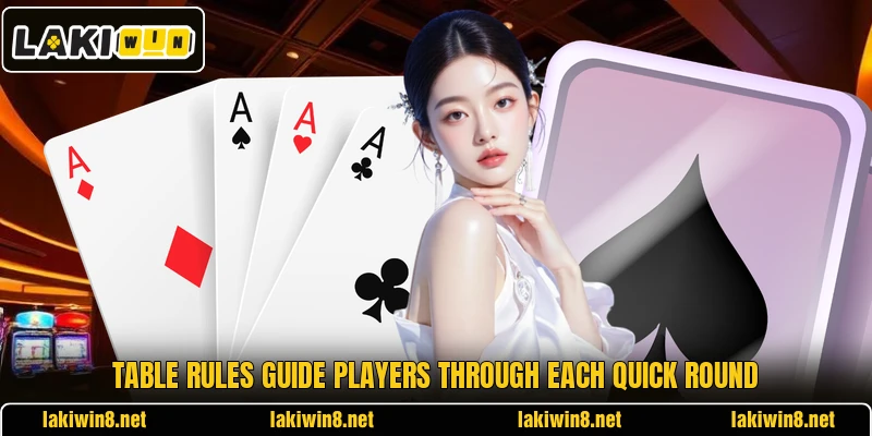 Table rules guide players through each quick round